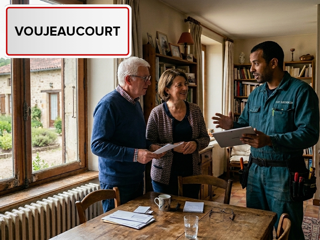 Installation de pompe à chaleur à Voujeaucourt (25420) dans le Doubs